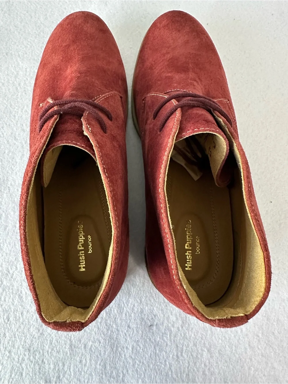 Hush Puppies Bailey Suede Chukka Boots Red Cordovan Comfort Ankle Shoes 10